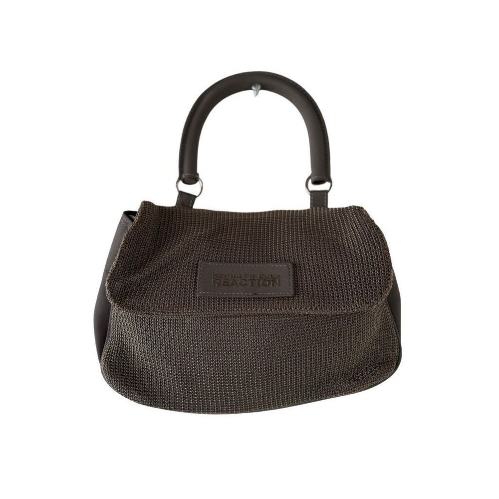 Late 90’s Y2K kenneth cole reaction khaki knit mini bag